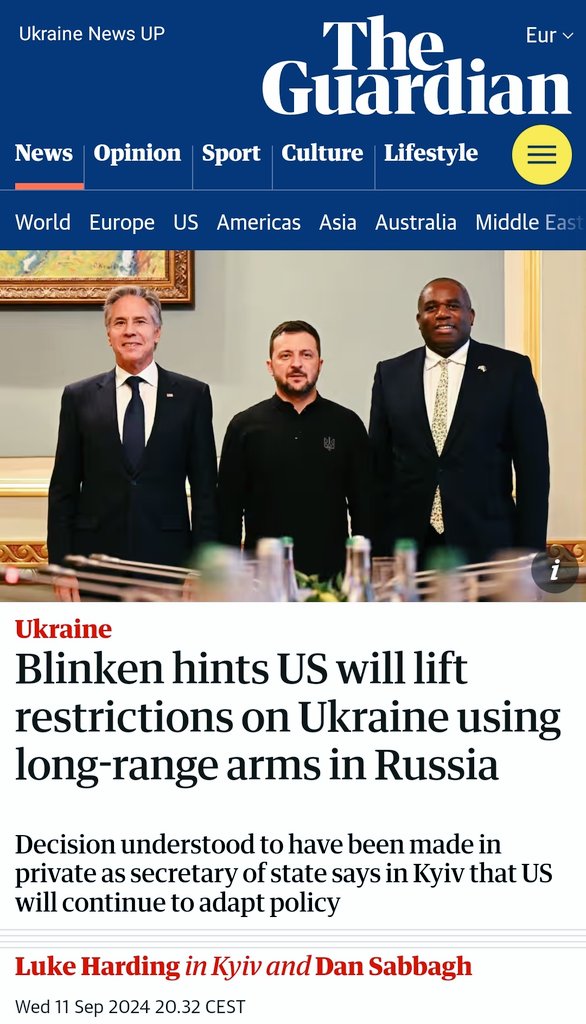 Great Britain allows Ukraine to fire Storm Shadow missiles deep into Russia