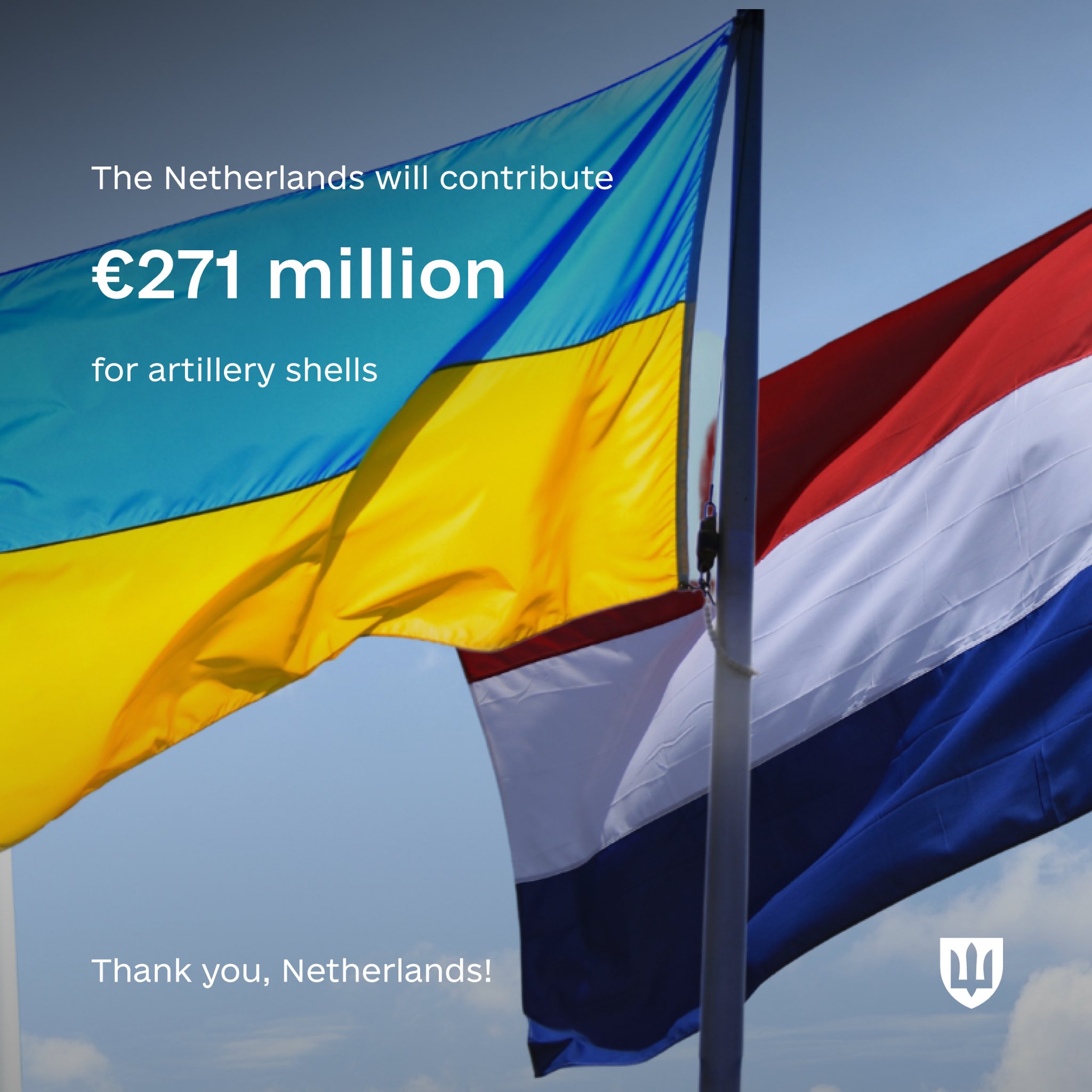NL€271 million for artillery shells for Ukraine