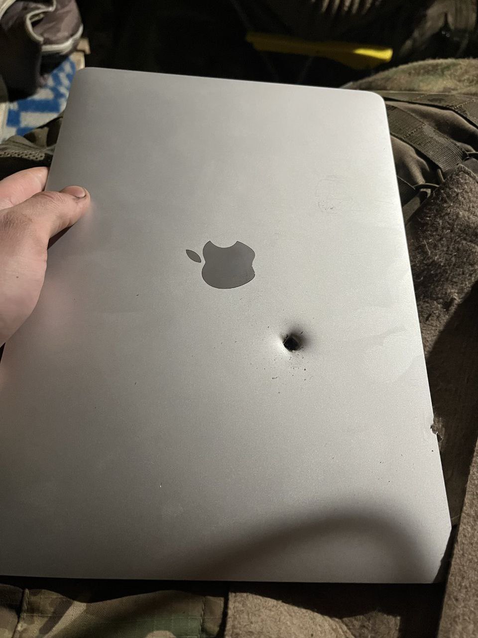 Shrapnel pierces MacBook, saving soldier’s life