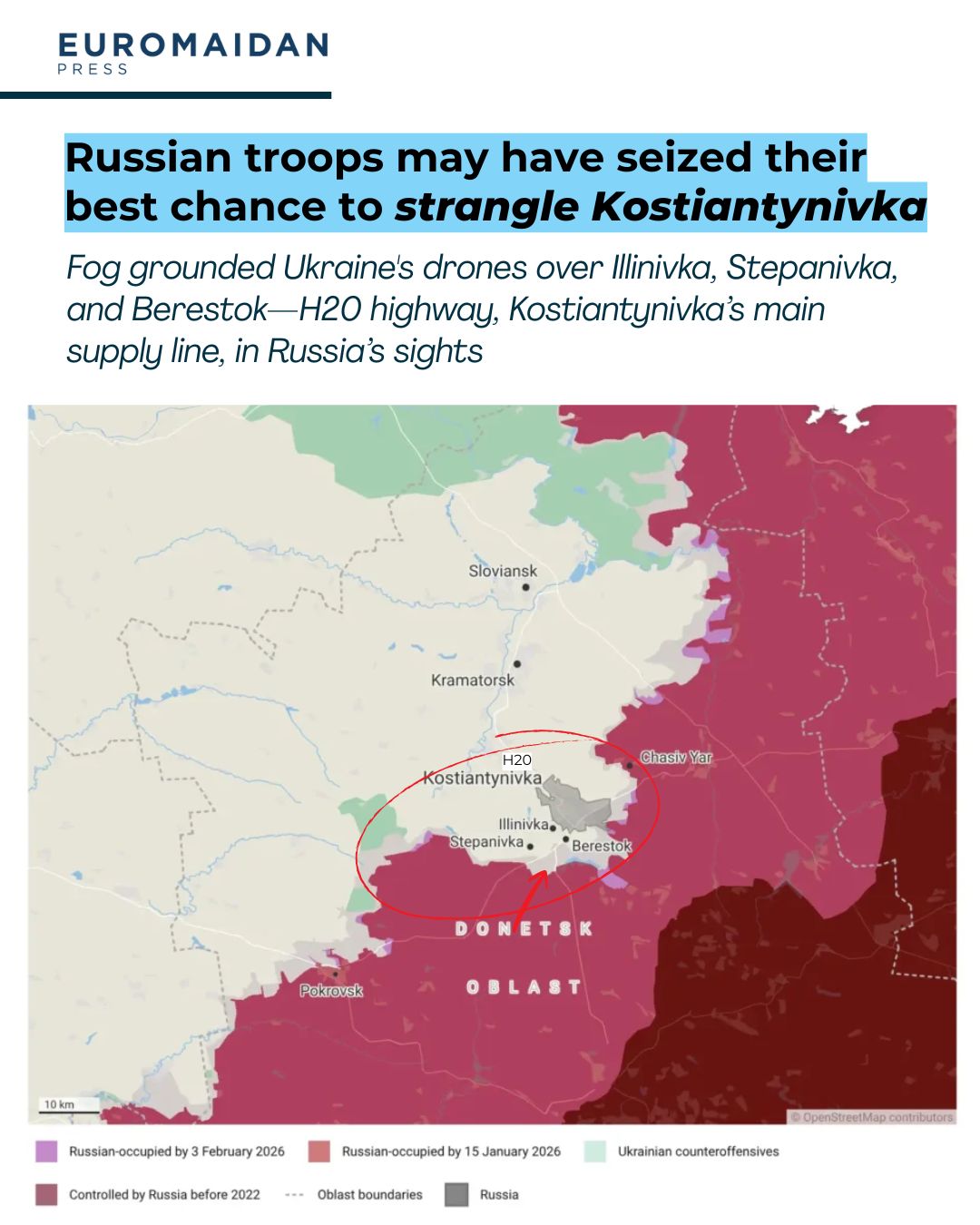 Konstantinivka at risk from Russian advance
