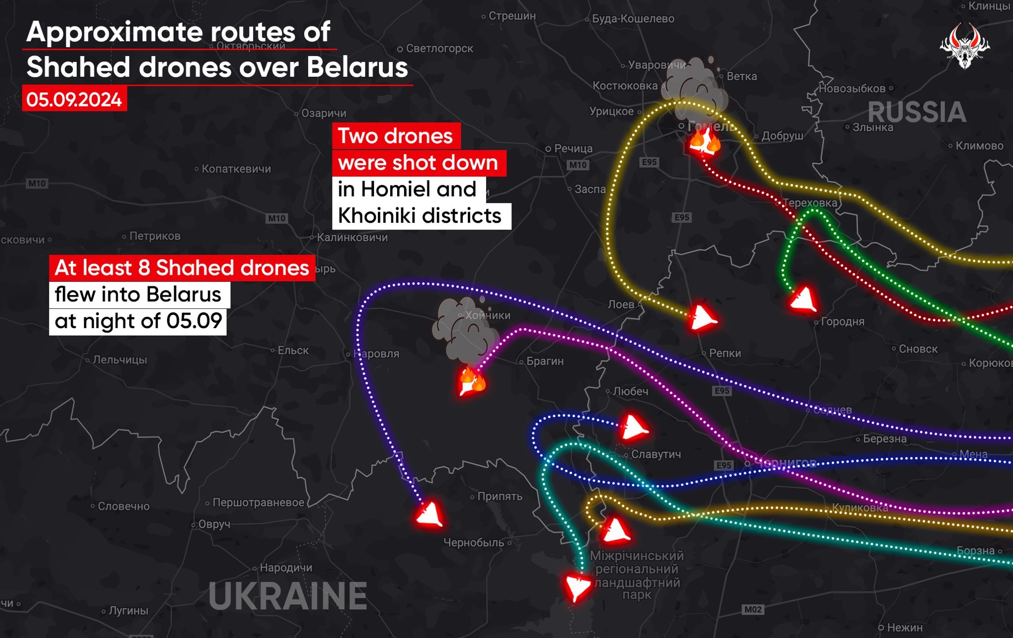 Russian Shahed drones over Belarus, fighter jets deployed, “peaceful sky” myth debunked.