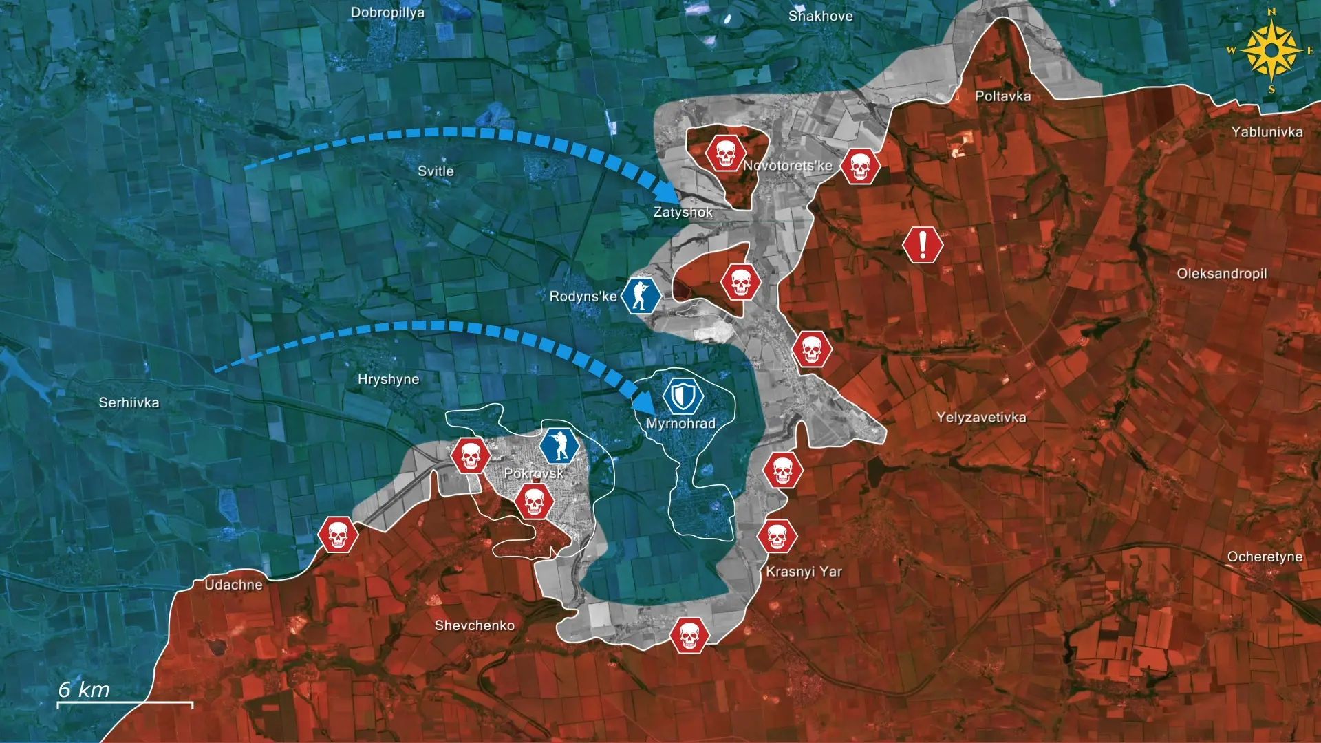 Synchronized counteroffensives on the Dobropillya frontline