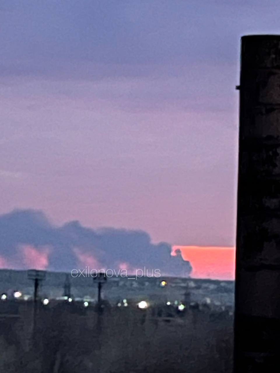 Explosion and fire near occupied Luhansk