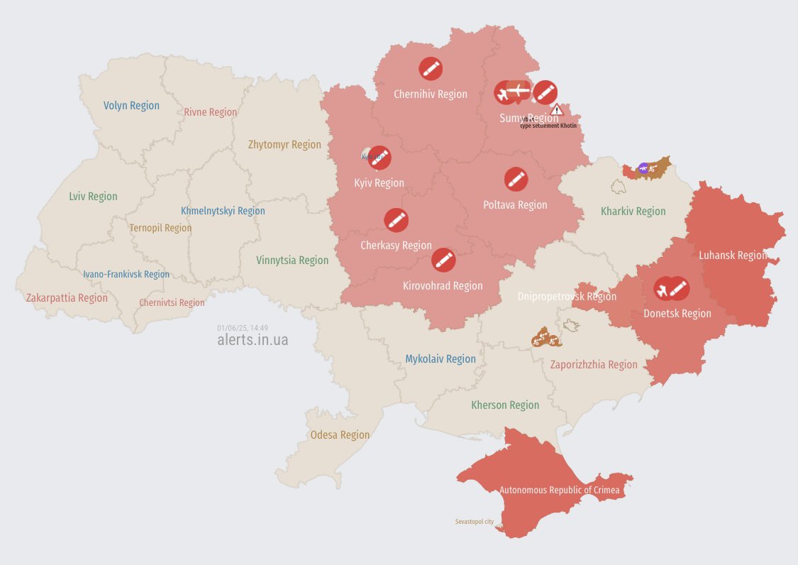 Ballistic threat looms over central Ukraine