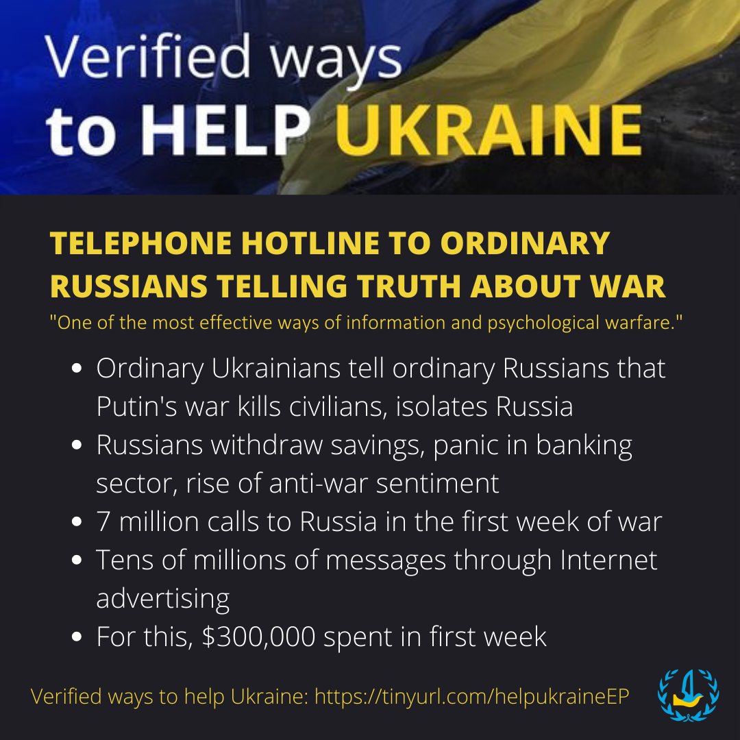 Verified hotline to tell Russians about war helps Ukraine