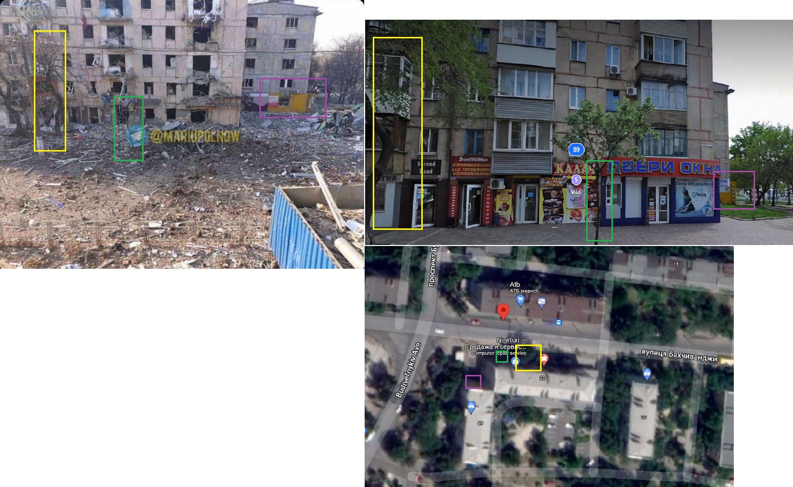 Damage to Mariupol’s 4th microdistrict seen from new location