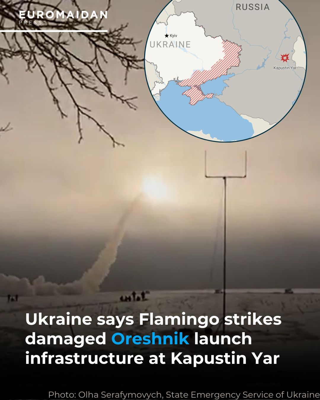 Ukraine: strikes on Kapustin Yar target the Oreshniks (12 words max)