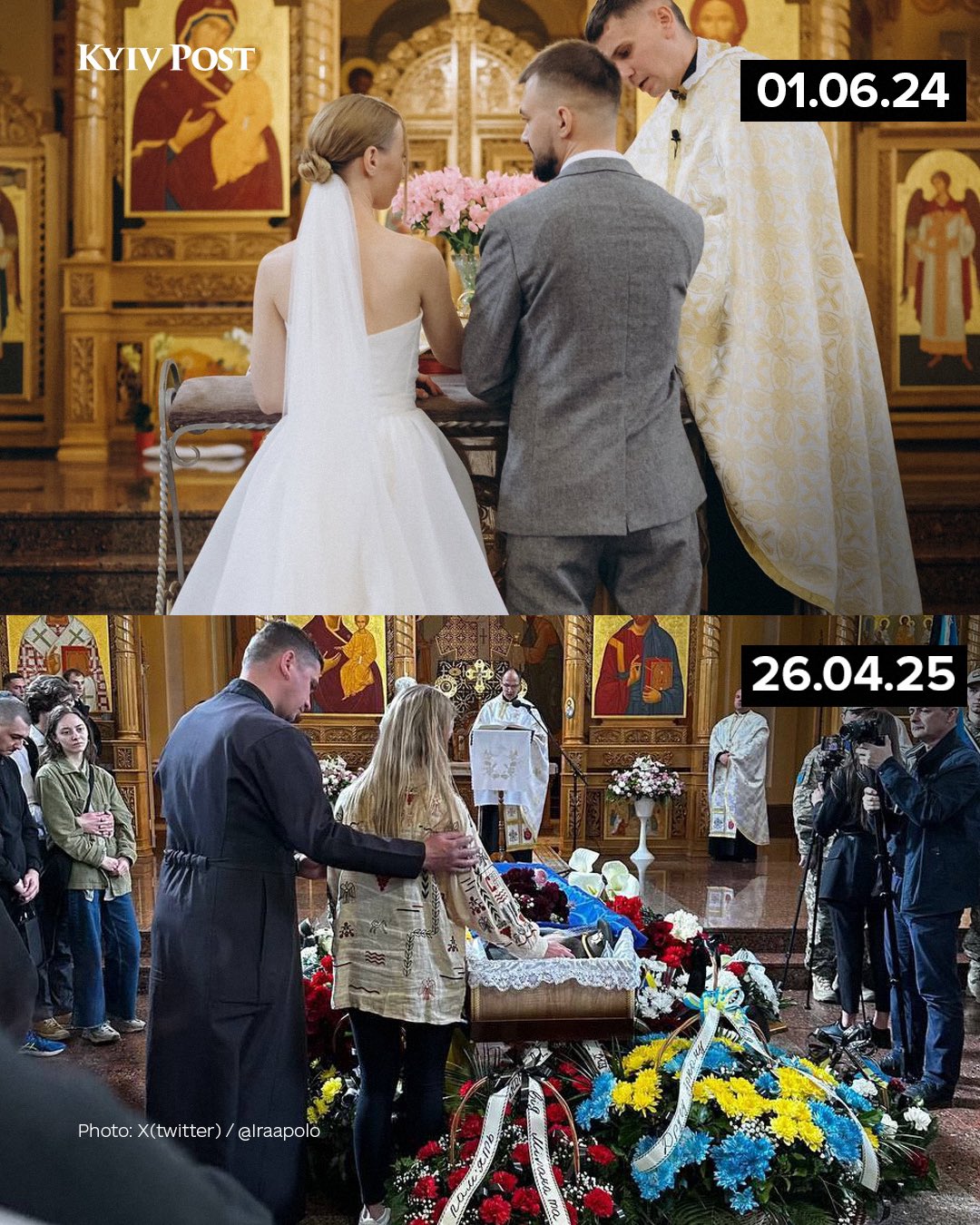 Fallen Ukrainian soldier’s wife shares heartbreaking wedding photos