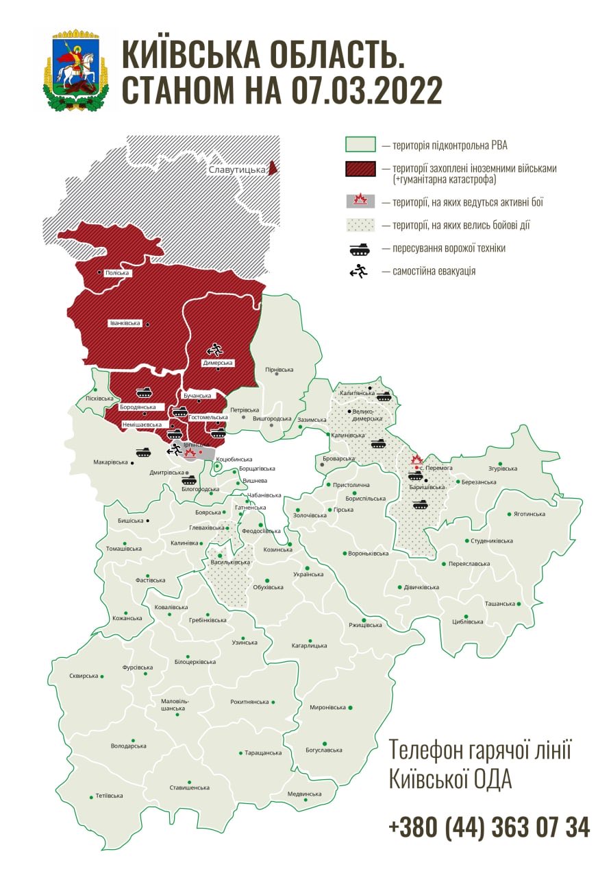 The Battle of Kyiv as of March 7, 2022