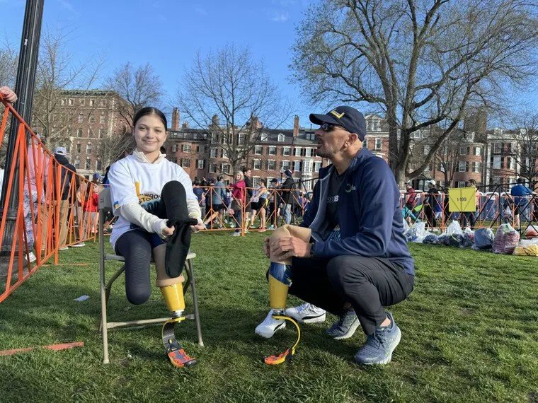 Ukrainian girl who lost legs in Kramatorsk attack runs Boston Marathon