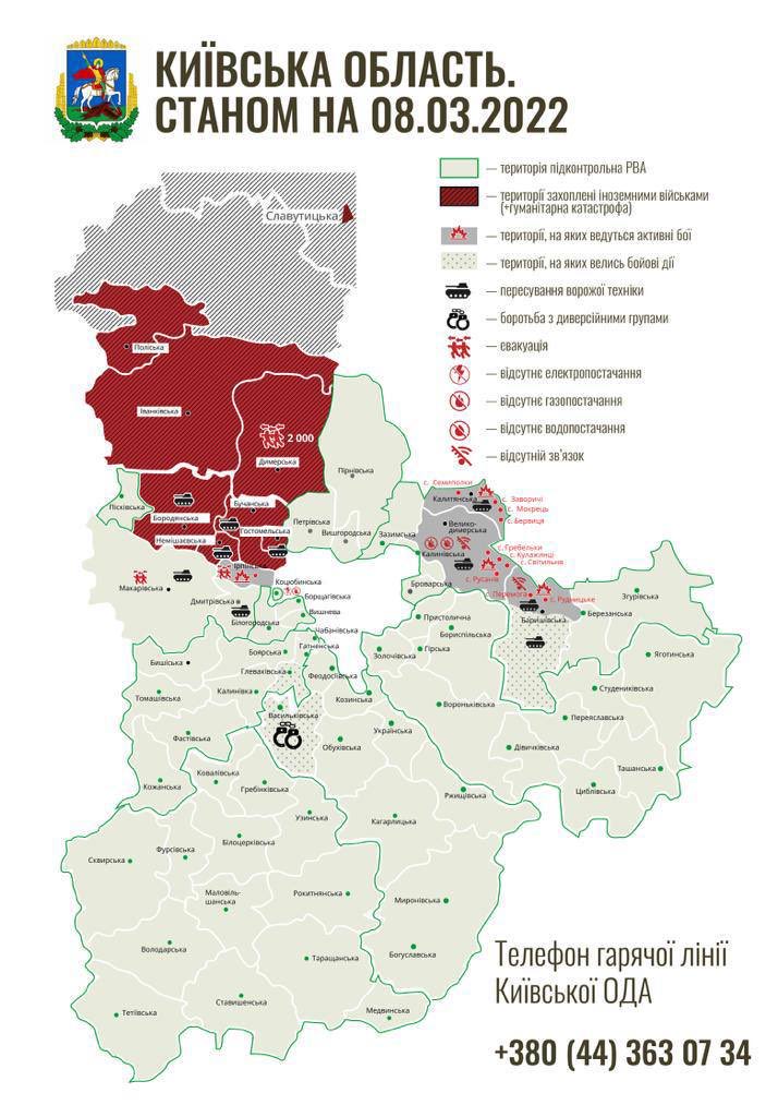 Battle of Kyiv as of March 8, 2022