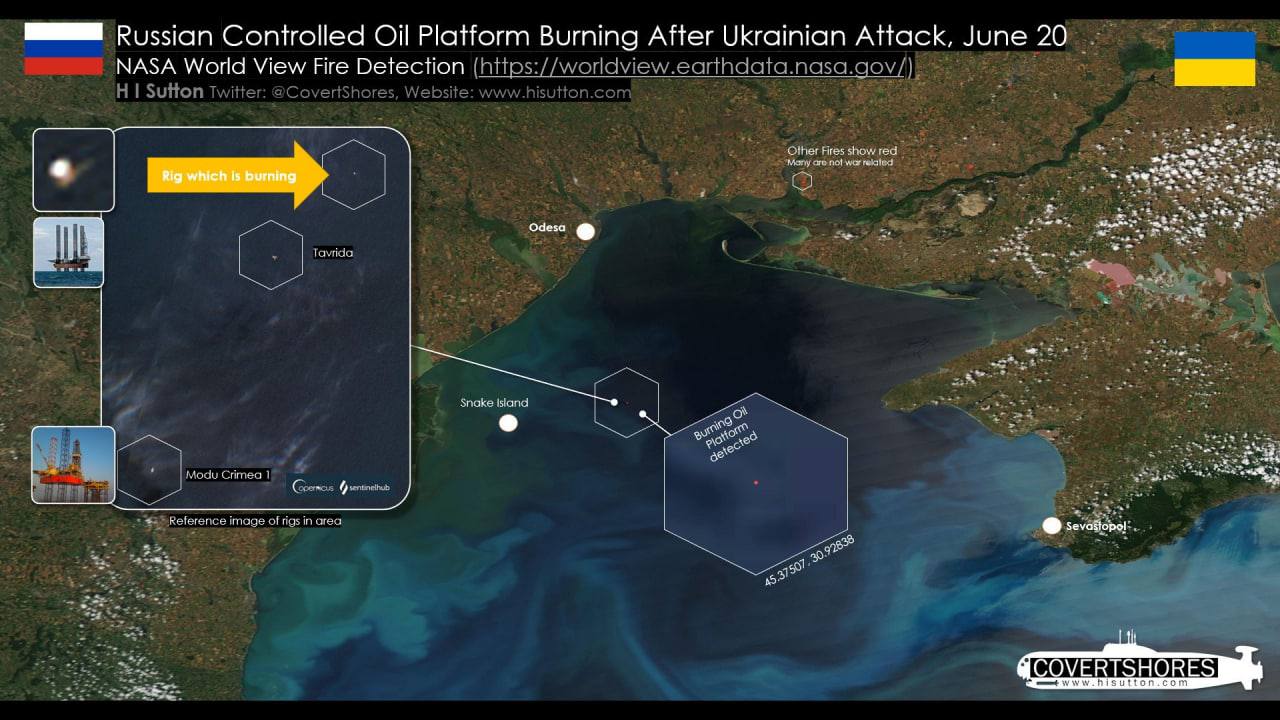 Ukrainian air strikes set Russian drilling rigs ablaze, NASA confirms