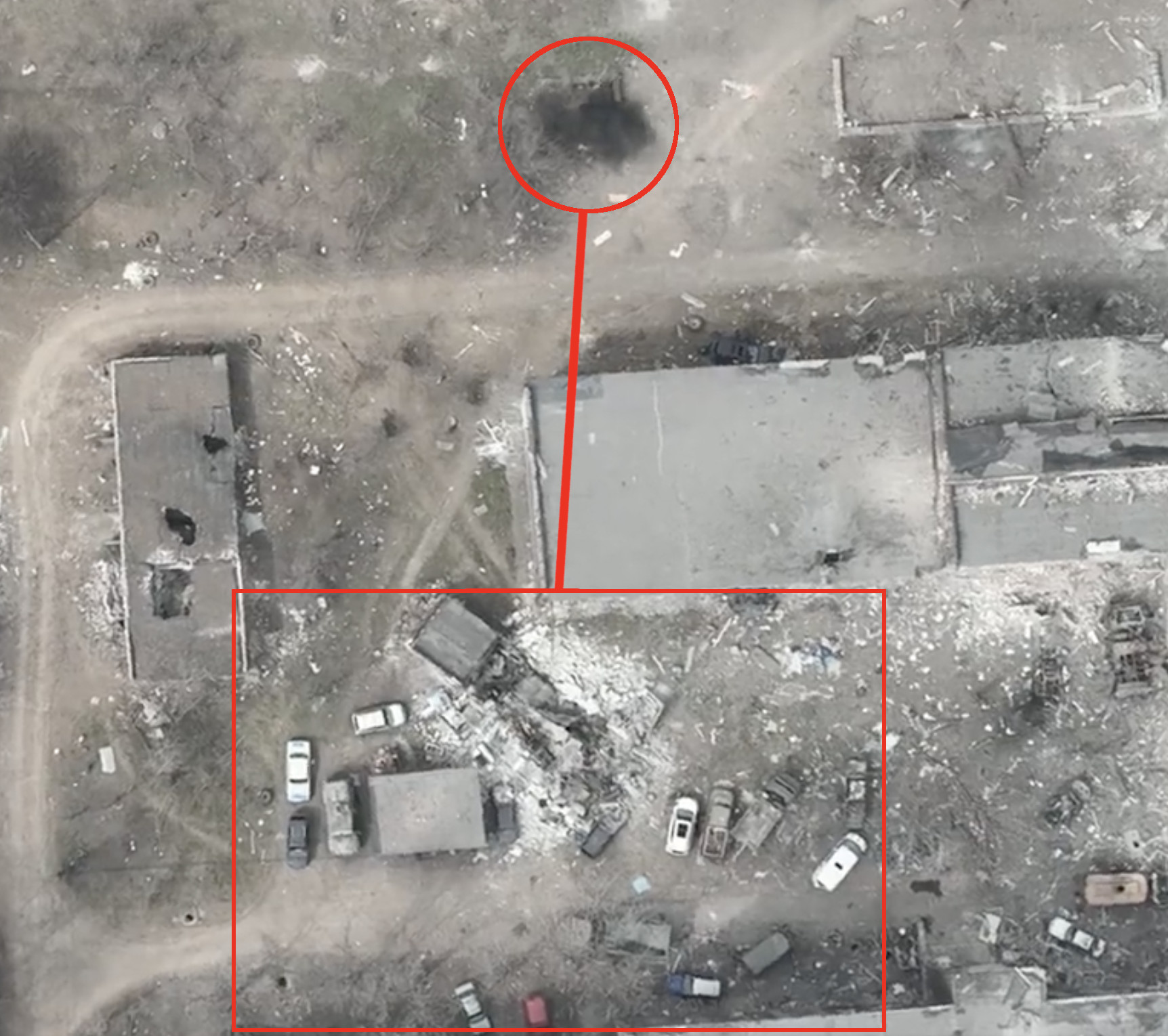 Inaccurate munition strike misses target, likely due to poor aerodynamics