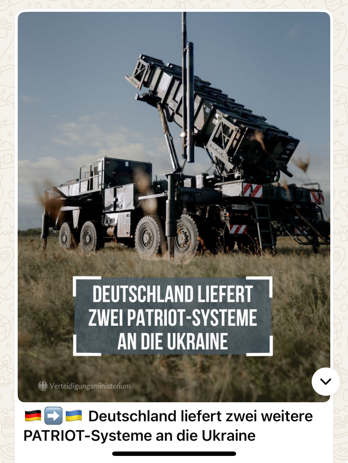 German government accelerates delivery of two Patriot systems