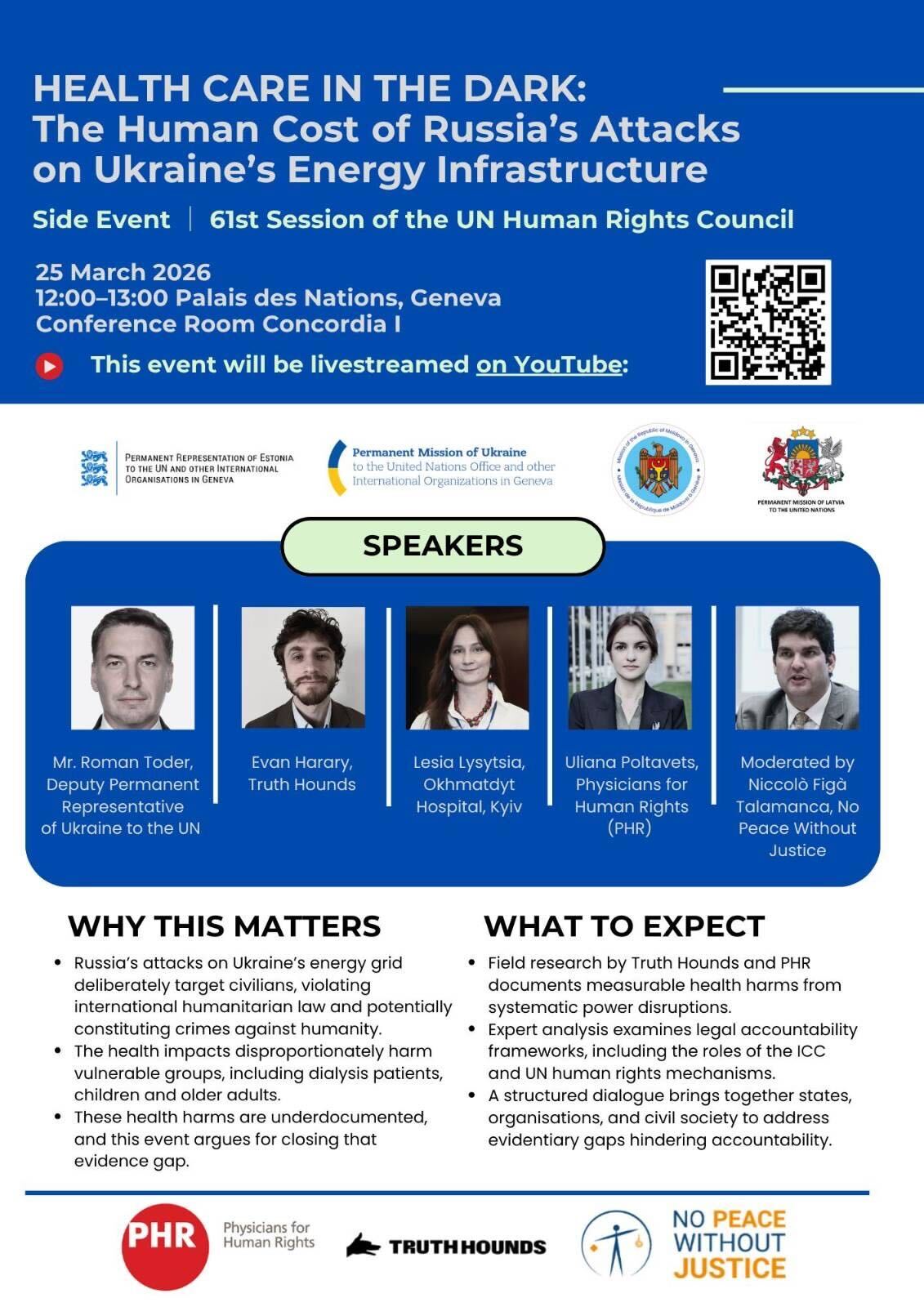 UN Side Event: Russia’s Energy Attacks Impact Ukraine Healthcare