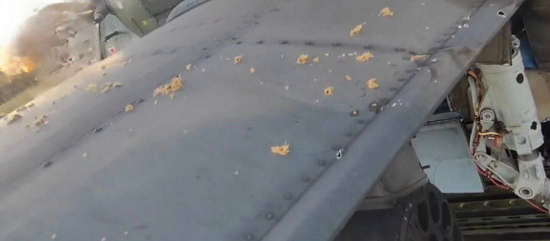 Russian Ka-52 helicopter damaged by missile fragments in Kursk region