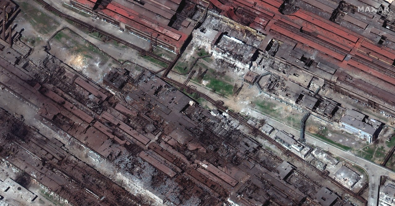 Satellite images of destroyed Azovstal plant