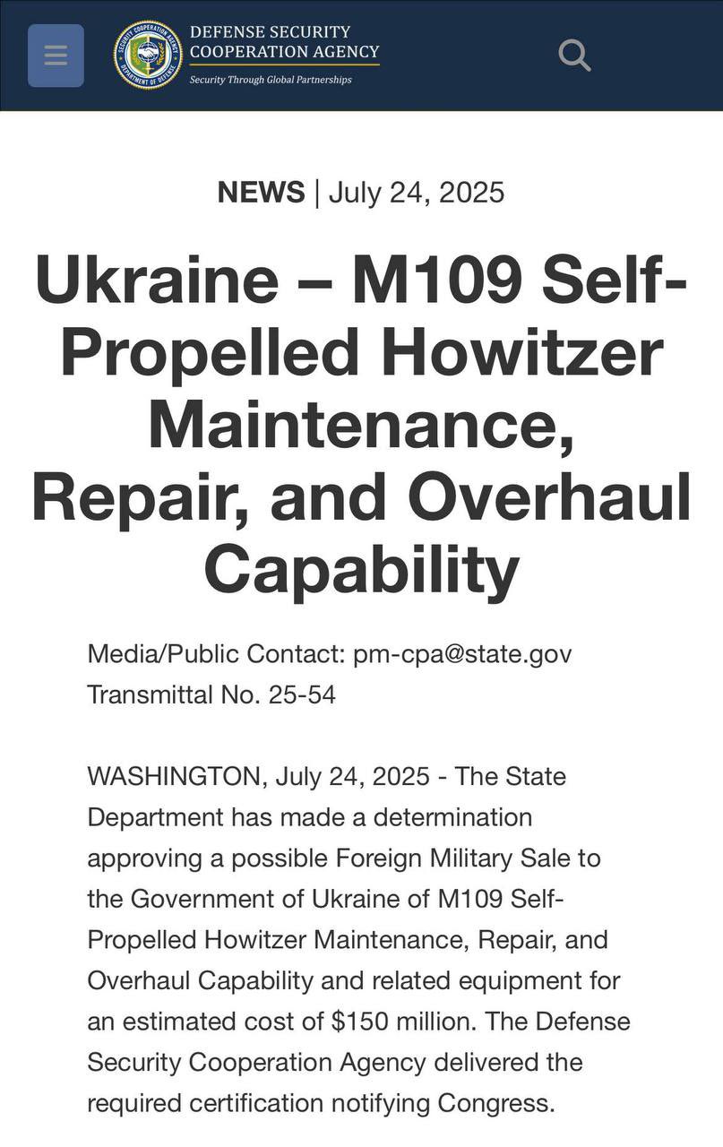 US arms sale to Ukraine approved
