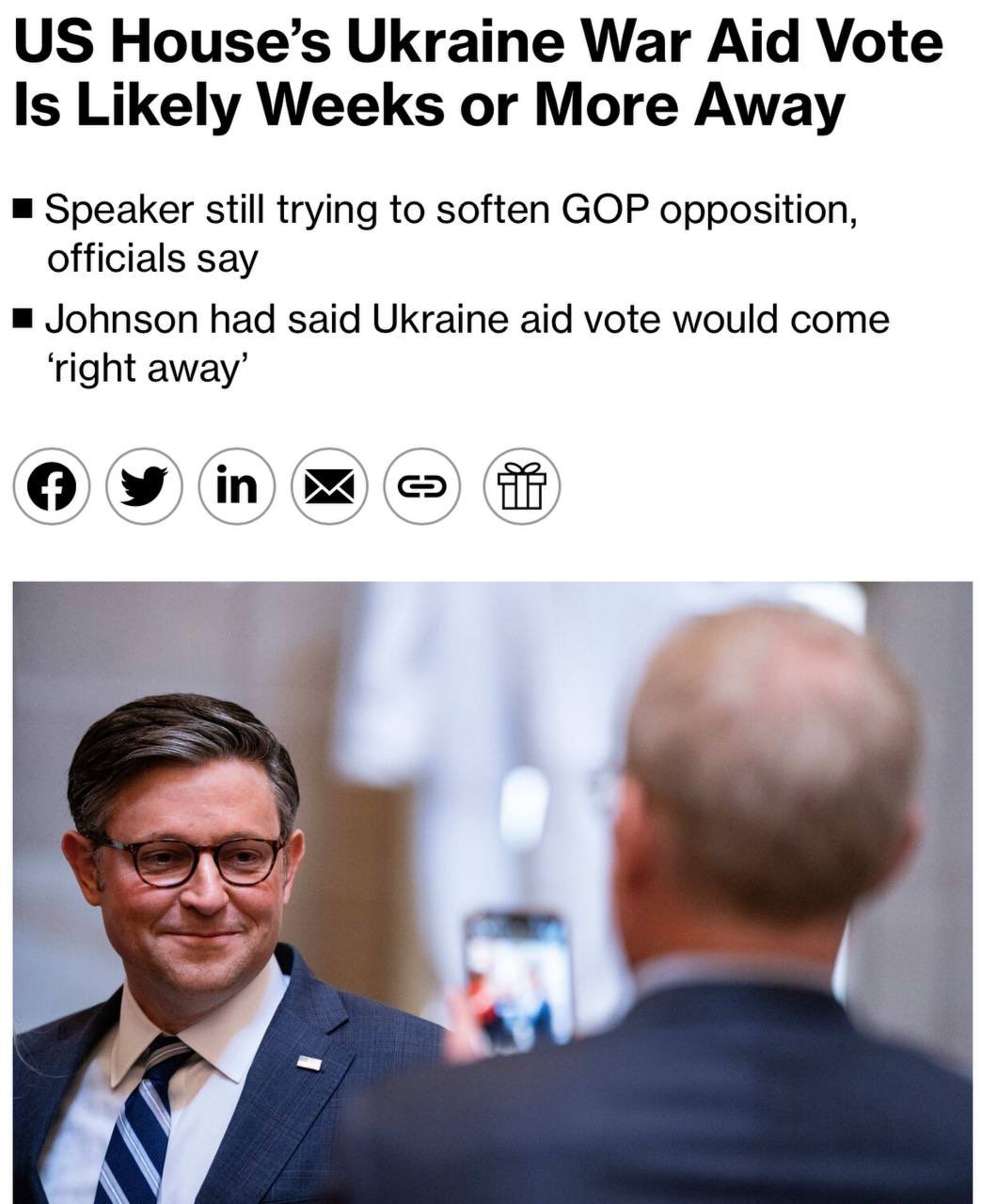 House vote on Ukraine aid delayed until mid-April