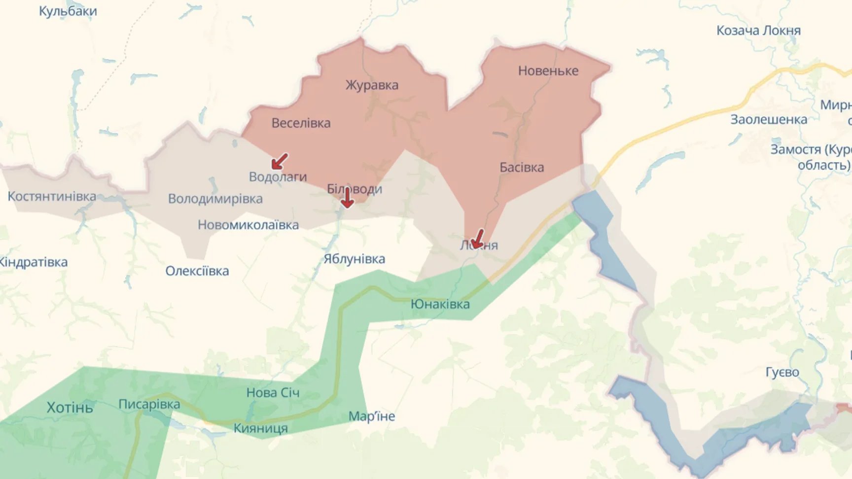 Russian troops attempt to storm Sumy Oblast villages Khotin and Yunakivka