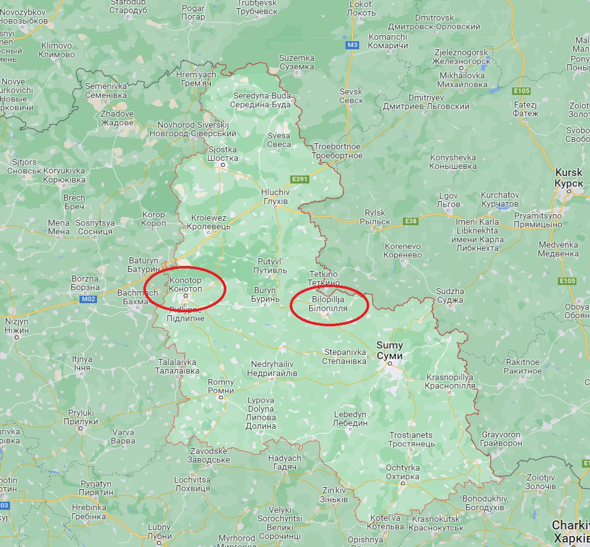 Report: Russian forces in Konotop and Bilopilja, Sumy region liberation