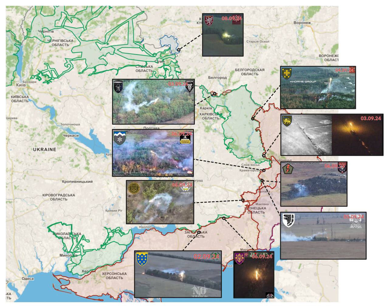 Ukrainian FPV drones burn Russian positions with thermite