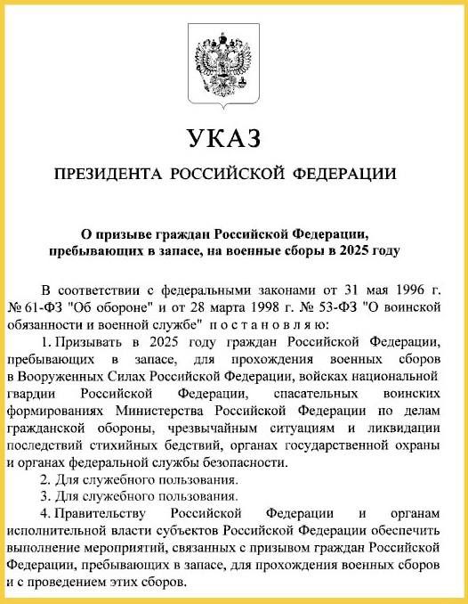 Russian reservists called up for training in 2025 (max 12 words)