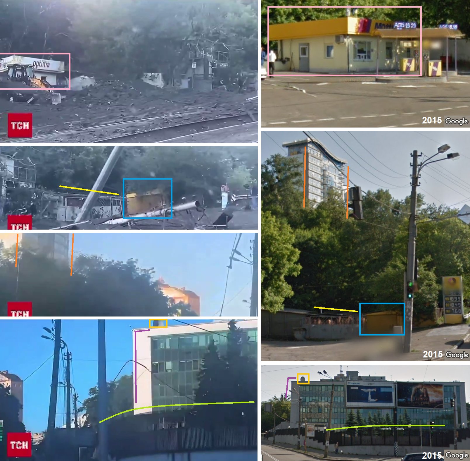 Crater from missile or drone strike in Kyiv
