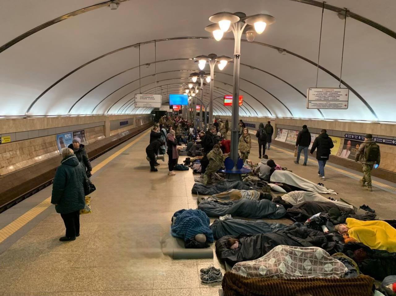 Families and elderly pack Kyiv subway amid missile wave