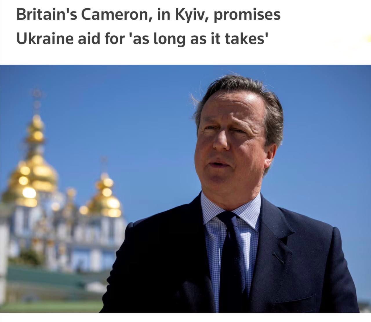 Cameron says Ukraine can use British weapons to strike Russia
