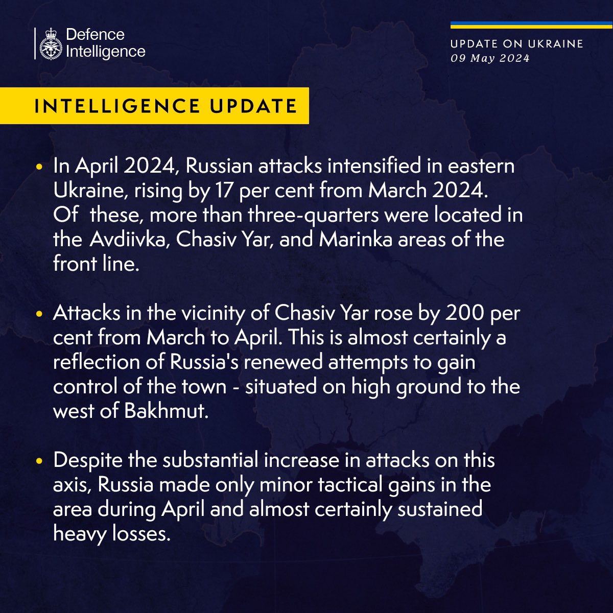 Russian attacks in eastern Ukraine rise 17%, mostly in three areas