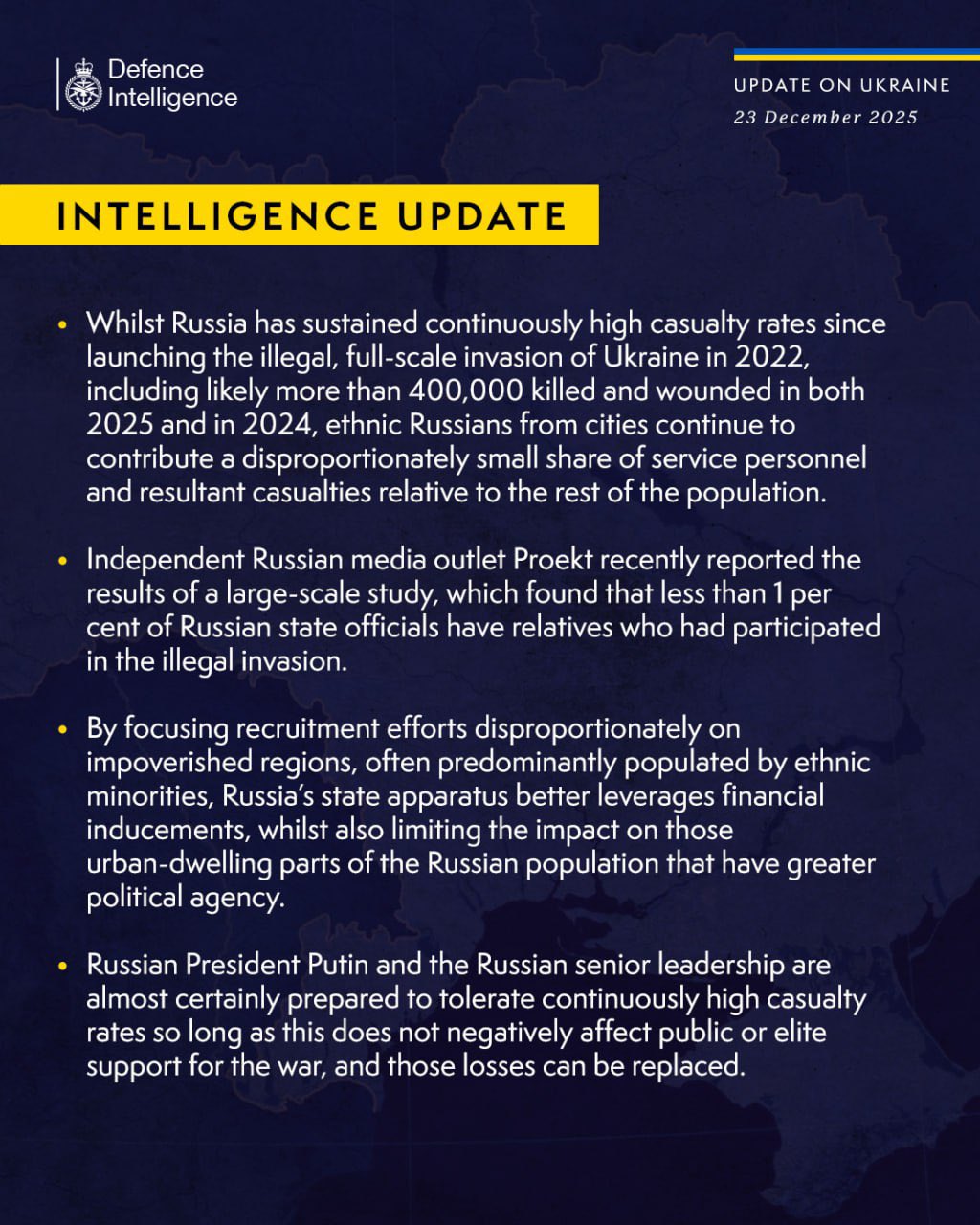 British Intelligence: Russia Suffers Over 800,000 Losses in 2024-2025