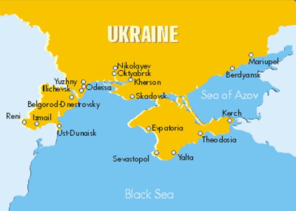 Map of Ukraine’s ports: all out of use, east of Odesa occupied