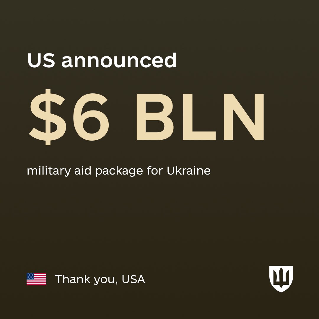 US announces up to $6B security package for Ukraine