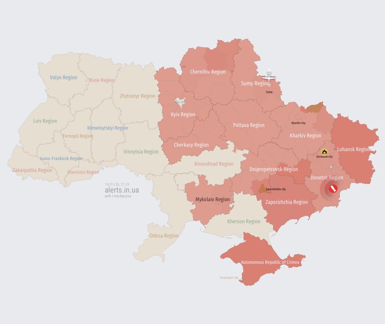High threat of Russian ballistic missile launch from the northeast toward Ukraine.