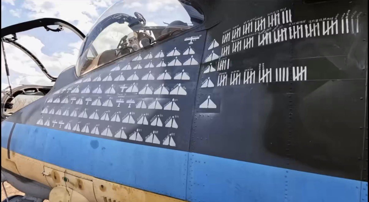 Ukrainian Mi-24 Helicopter Displays Remarkable 185 Kill Marks