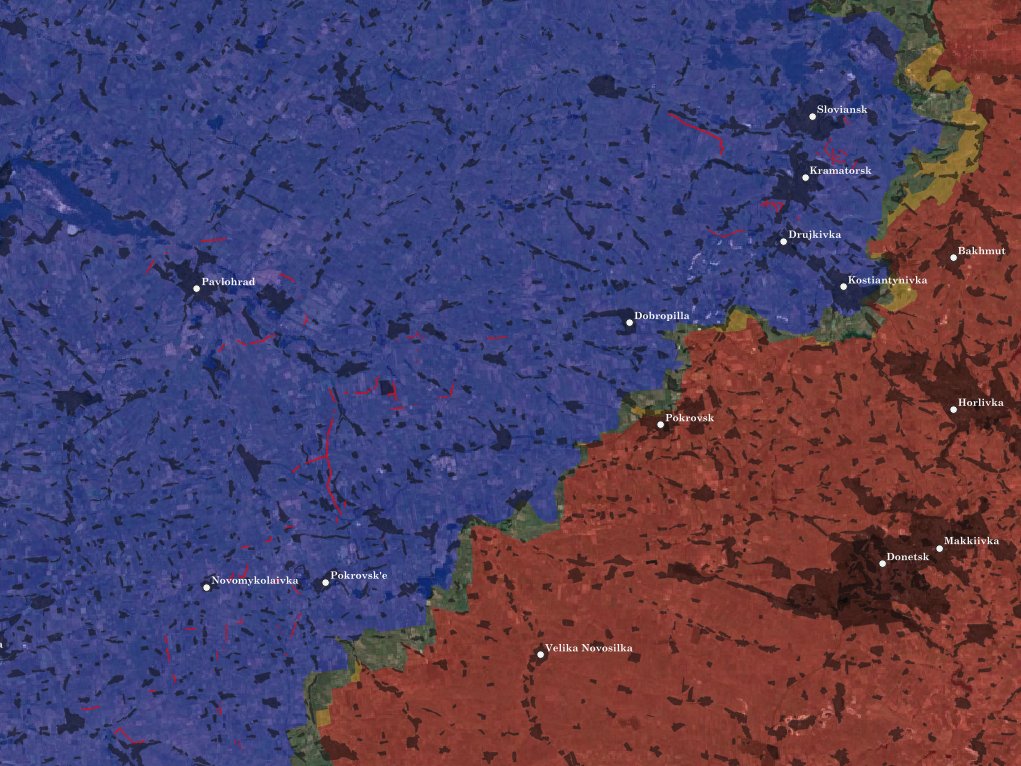 Donbas trenches and fortifications around Pavlohrad