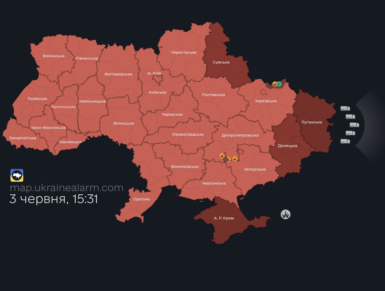 Generalized air alert in Ukraine and Oreshnik threat