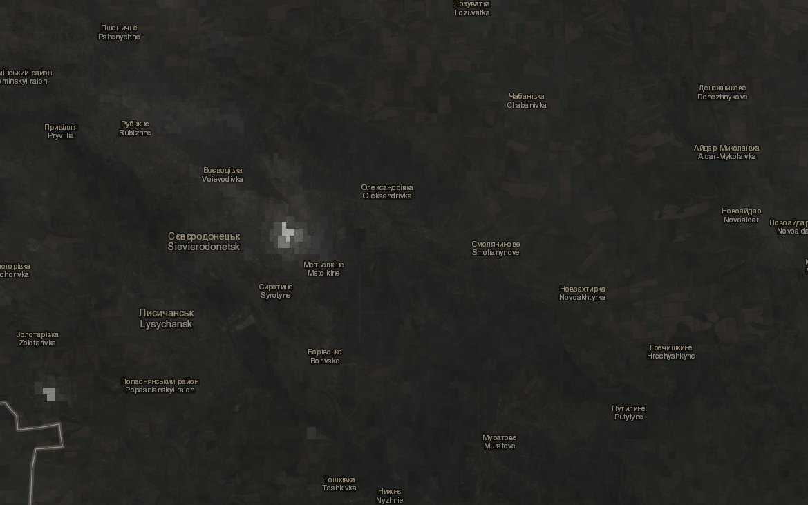 The situation in Severodonetsk and nocturnal light activity
