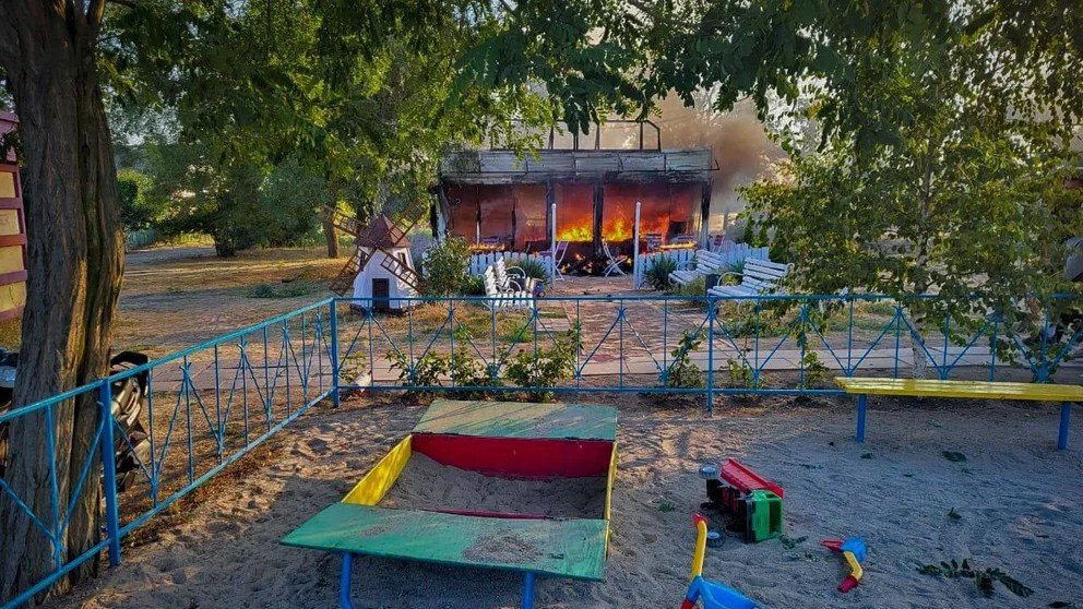 Teen killed, six children injured in Zaporizhzhia cafe shelling