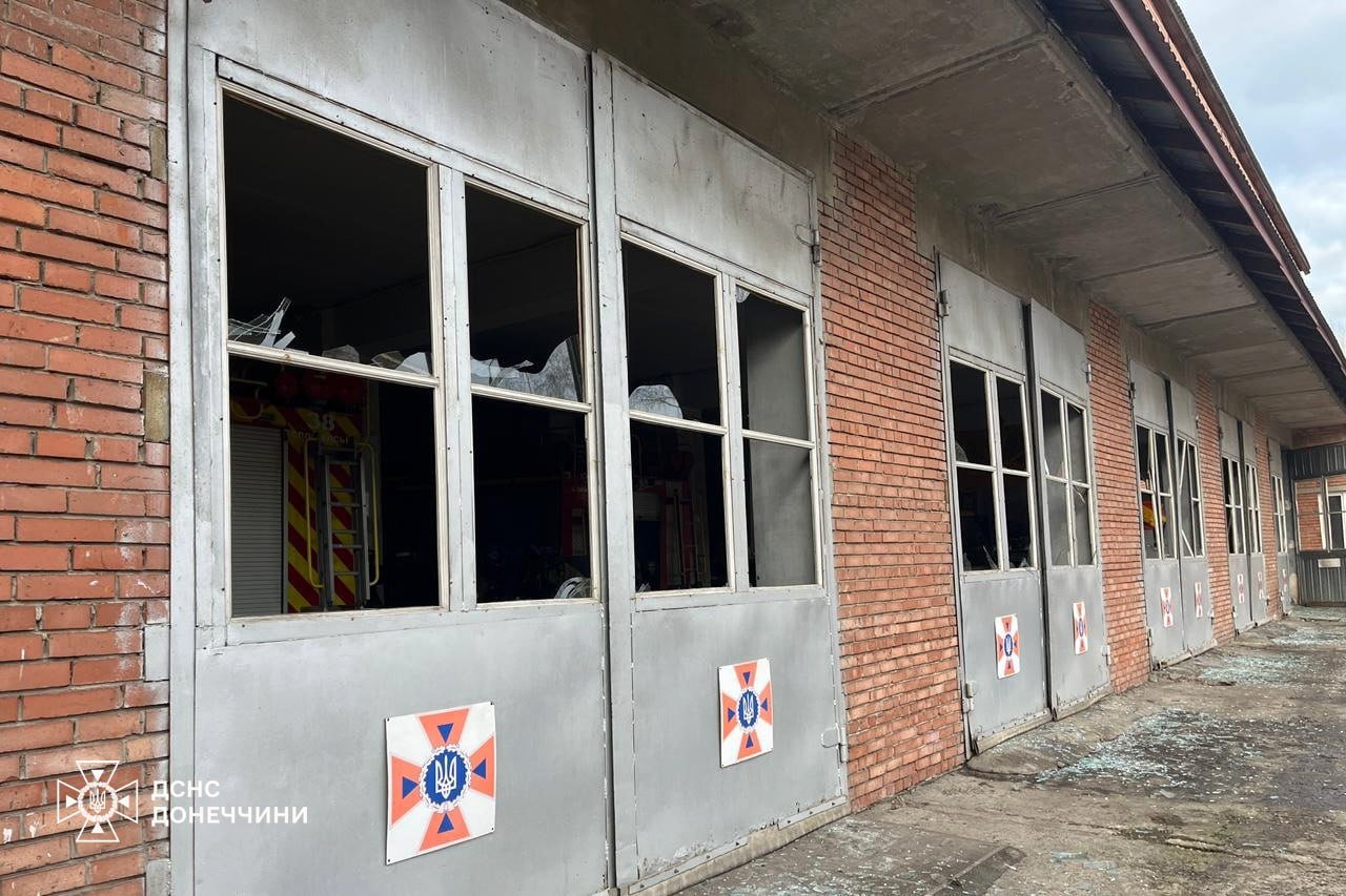 Russian Strikes Damage Fire Station in Sloviansk, Donetsk Oblast