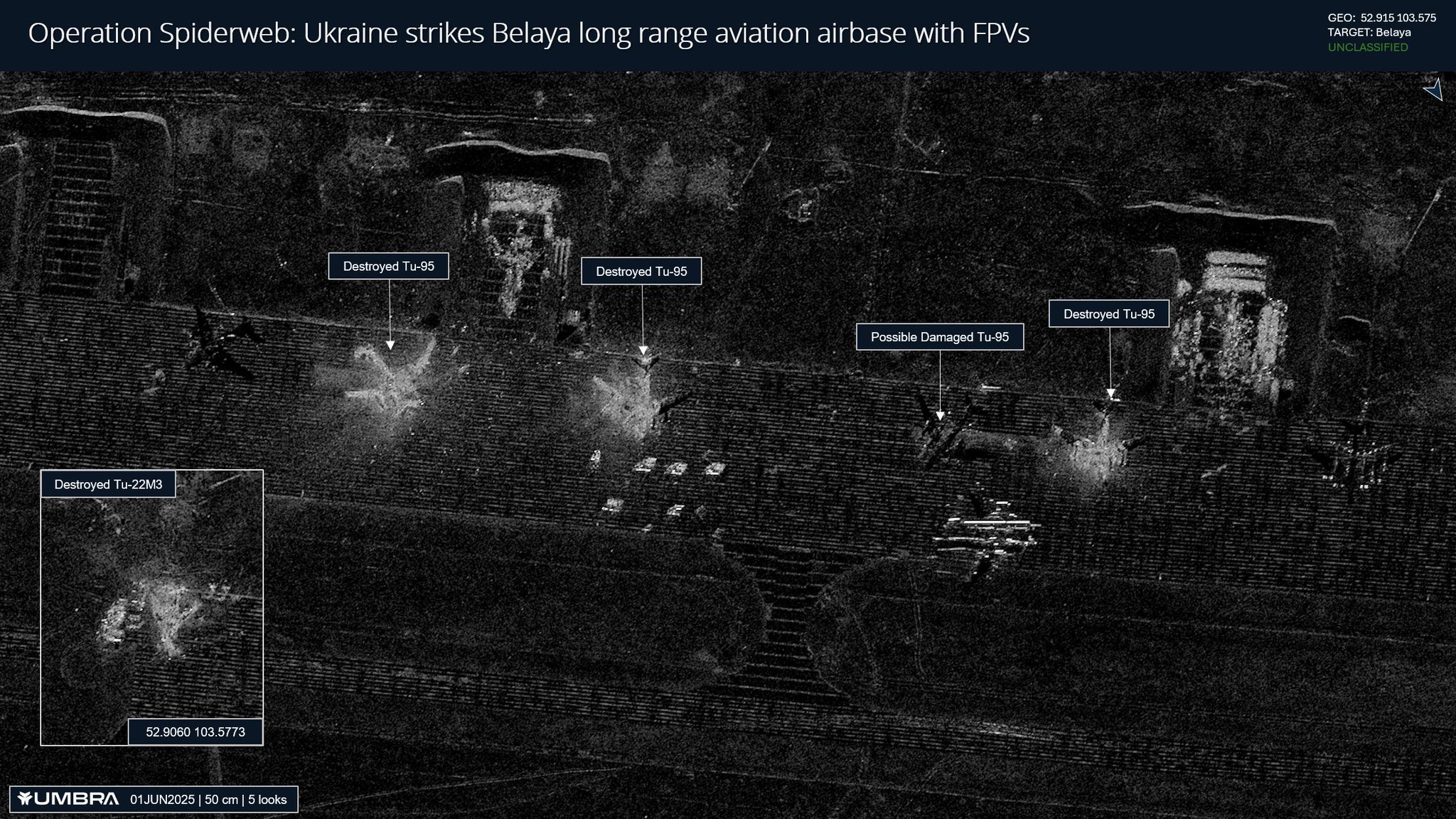 First satellite images: destroyed Russian bombers