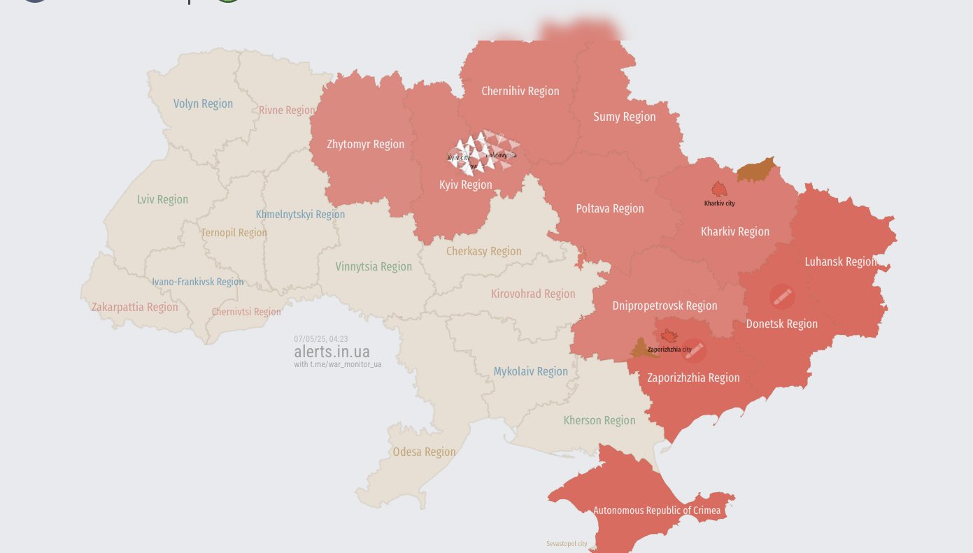 Attack drone swarm over Kyiv