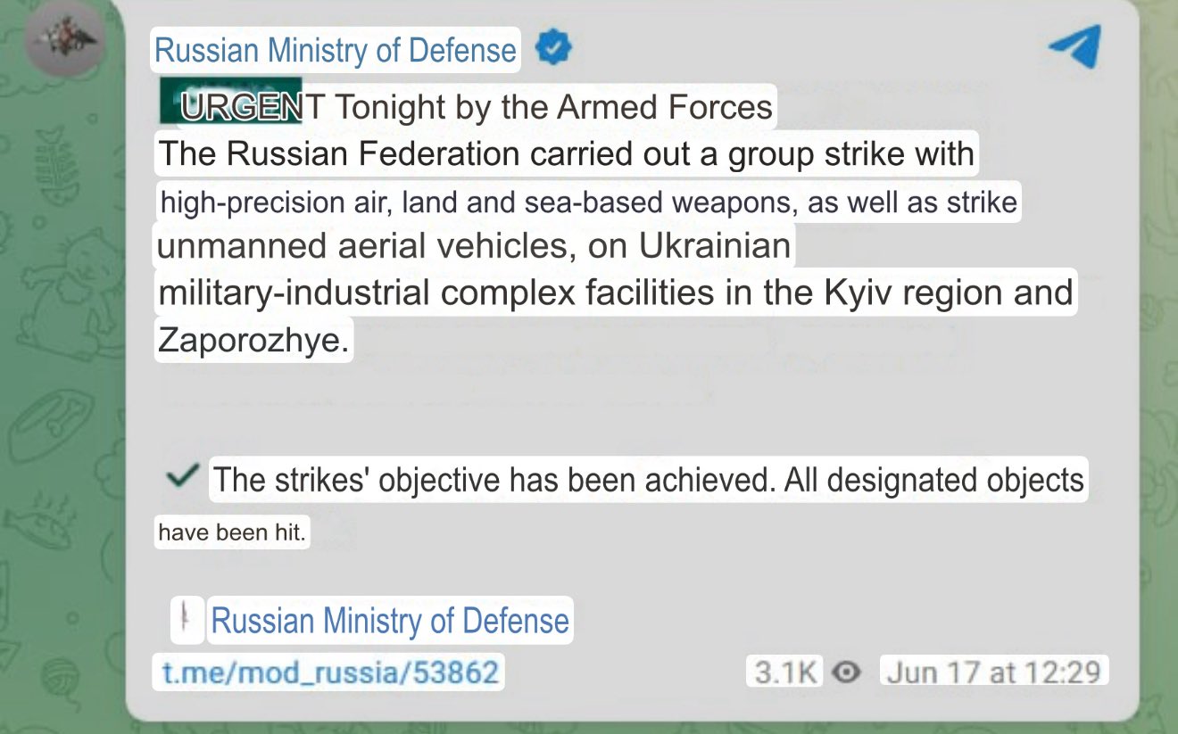 Russia claims objectives hit; Kyiv reports 15 dead after strikes
