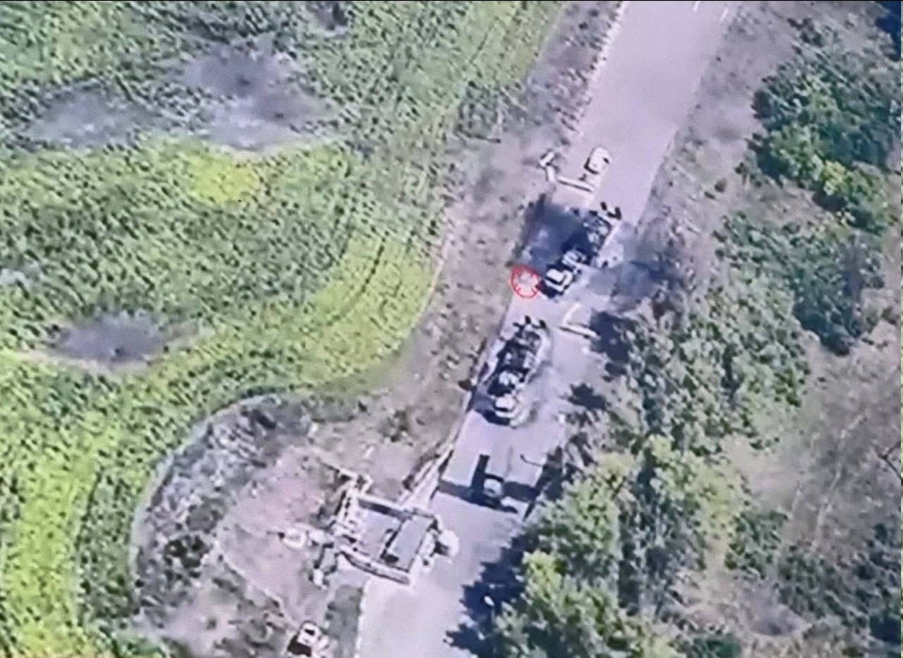 Russian trucks and tanks destroyed in Sudzha, Kursk