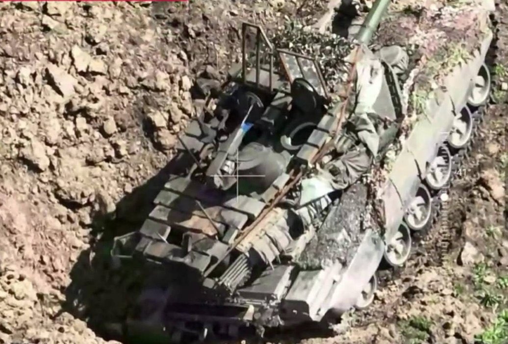 Another damaged and abandoned Russian tank T-90M Breakthrough