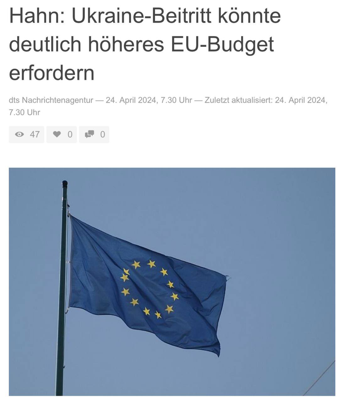 Ukraine’s EU accession may need 20% budget increase