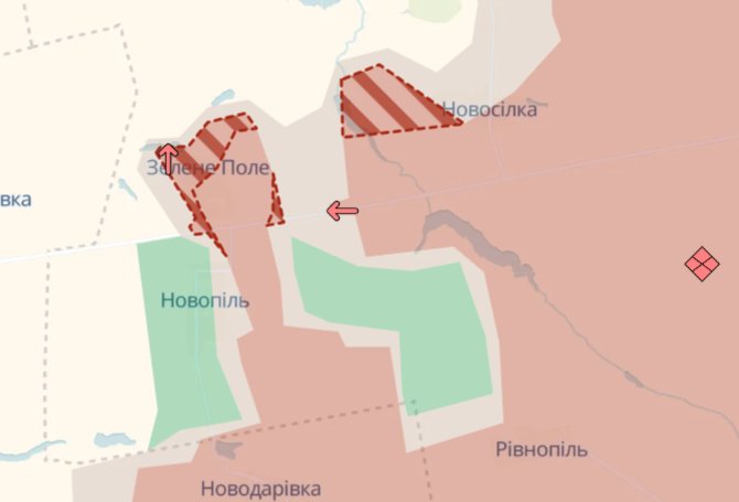 Occupants advance near Zelene Pole, Novoselka