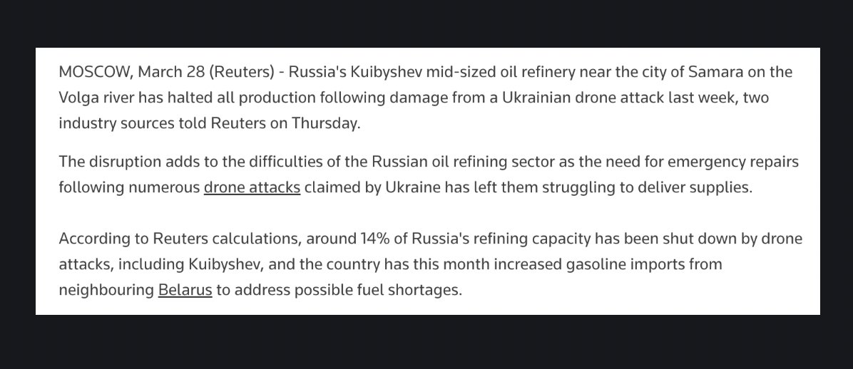 Ukrainian drone attack halts Russian refinery