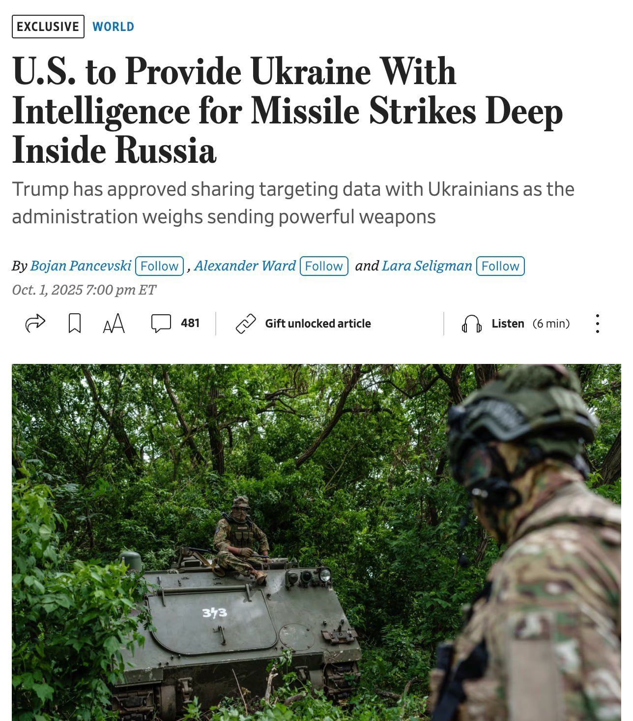 US authorizes intelligence for Ukraine strikes on Russian energy